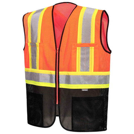 Portwest US395 Frisco Hi-Vis X Back Contrast Executive Vest - Orange