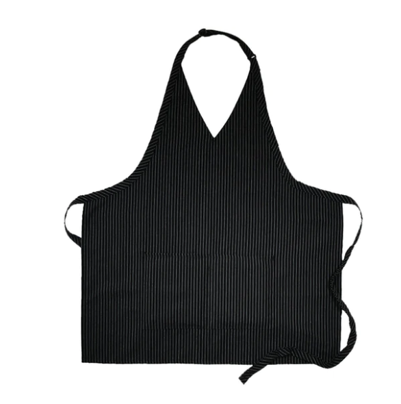 V-Neck Tuxedo Adjustable Apron (two pockets) - Pinstripe