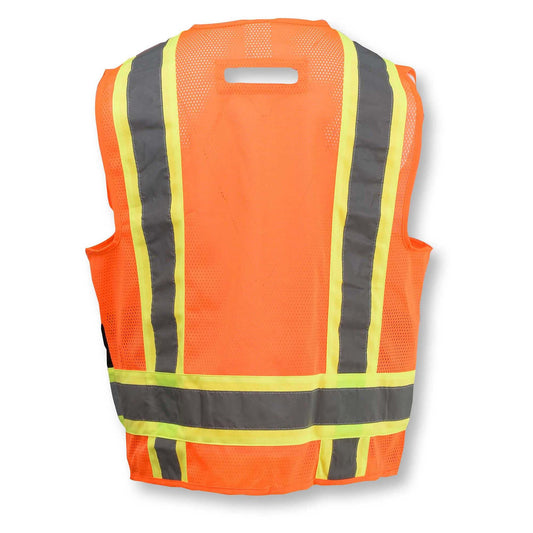 Radians SV6B Type R Class 2 Two-Tone Black Bottom Surveyor Safety Vest - Orange