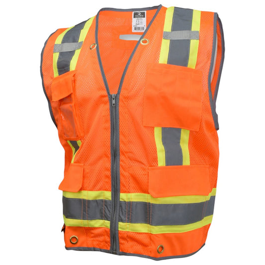 Radians SV6HG Type R Class 2 Heavy Duty Two Tone Surveyor Safety Vest - Orange