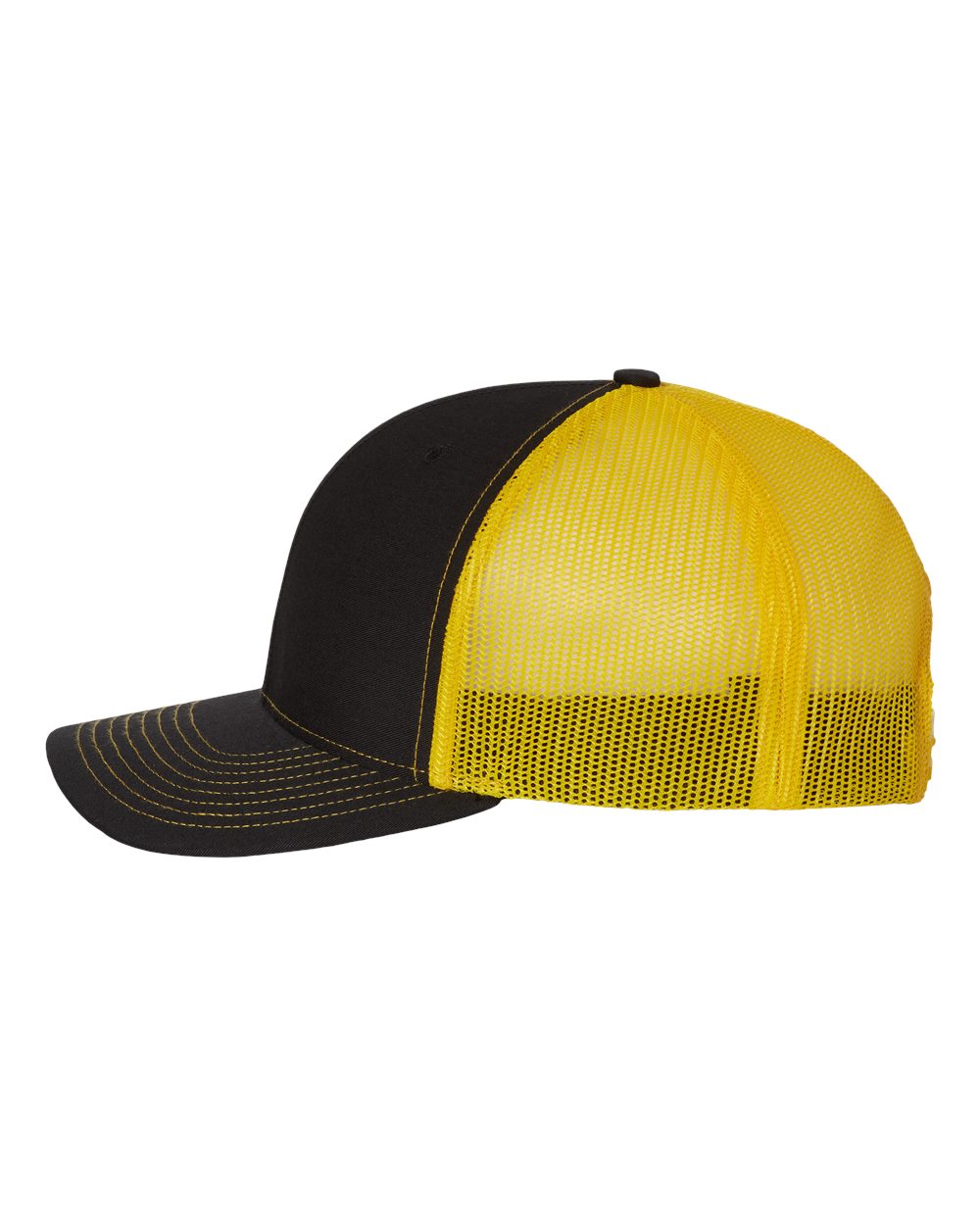 Richardson 112 Trucker Hat - Black / Yellow