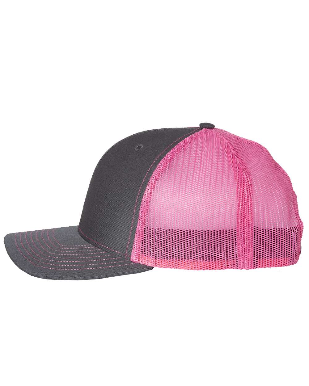 Richardson 112 Trucker Hat - Charcoal / Neon Pink
