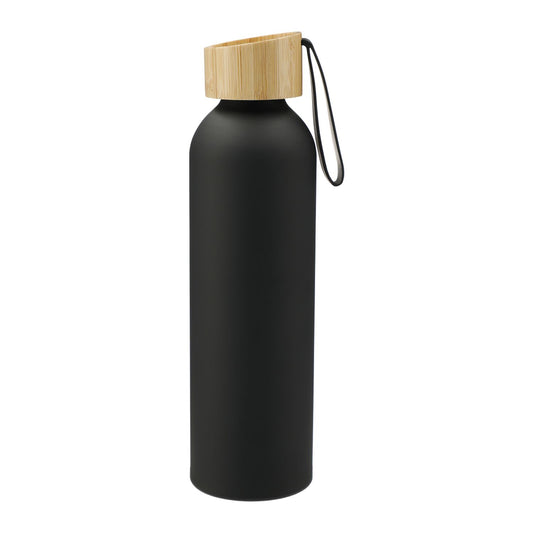 Ryze Aluminum Sports Water Bottle 22 oz with FSC® Bamboo Lid - Black