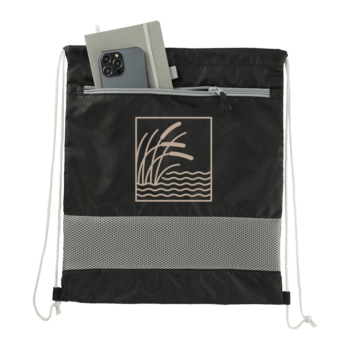 Sparks Recycled Drawstring Bag - Black