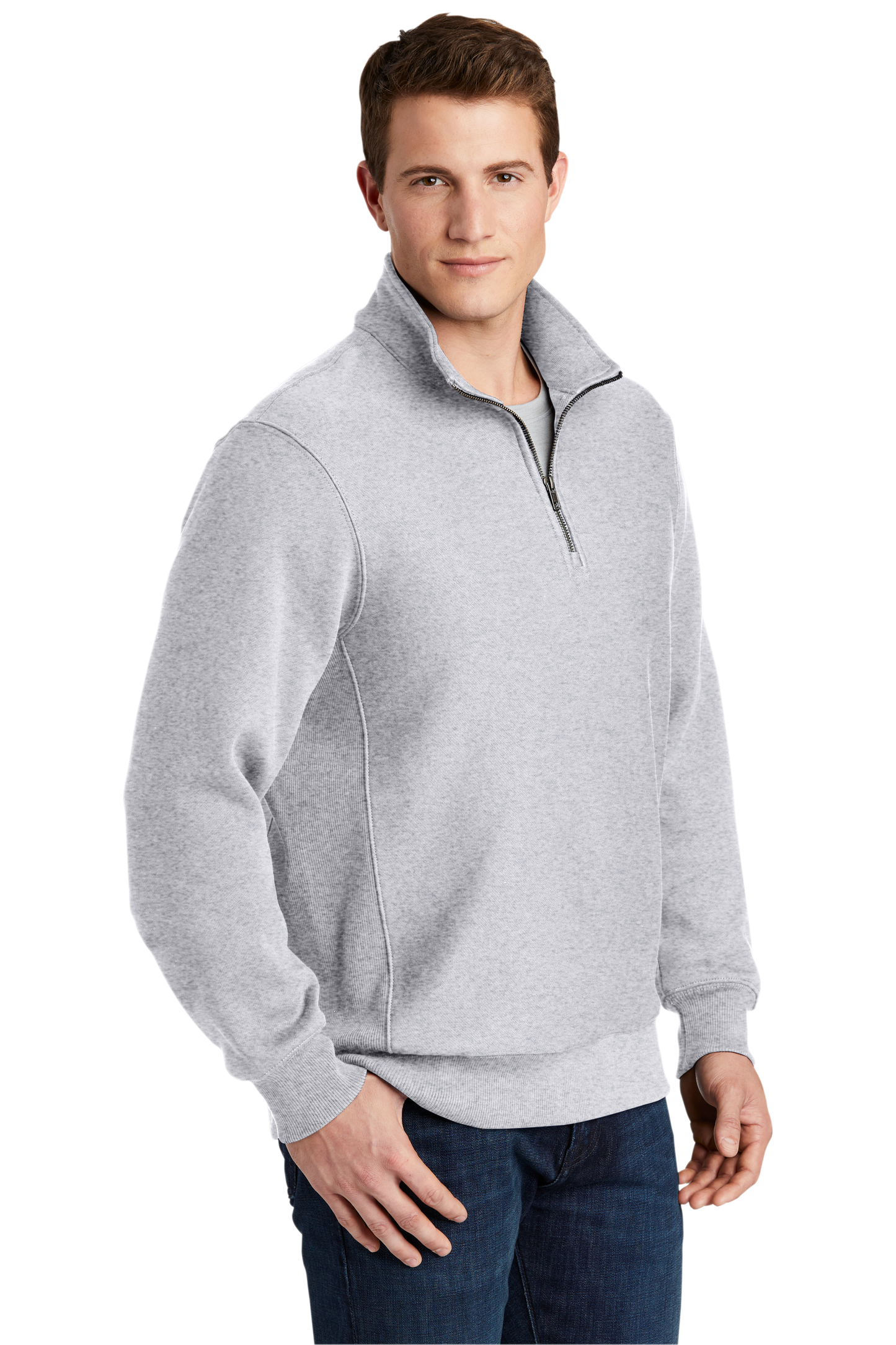 Sport-Tek® Super Heavyweight 1/4-Zip Pullover Sweatshirt - Athletic Heather