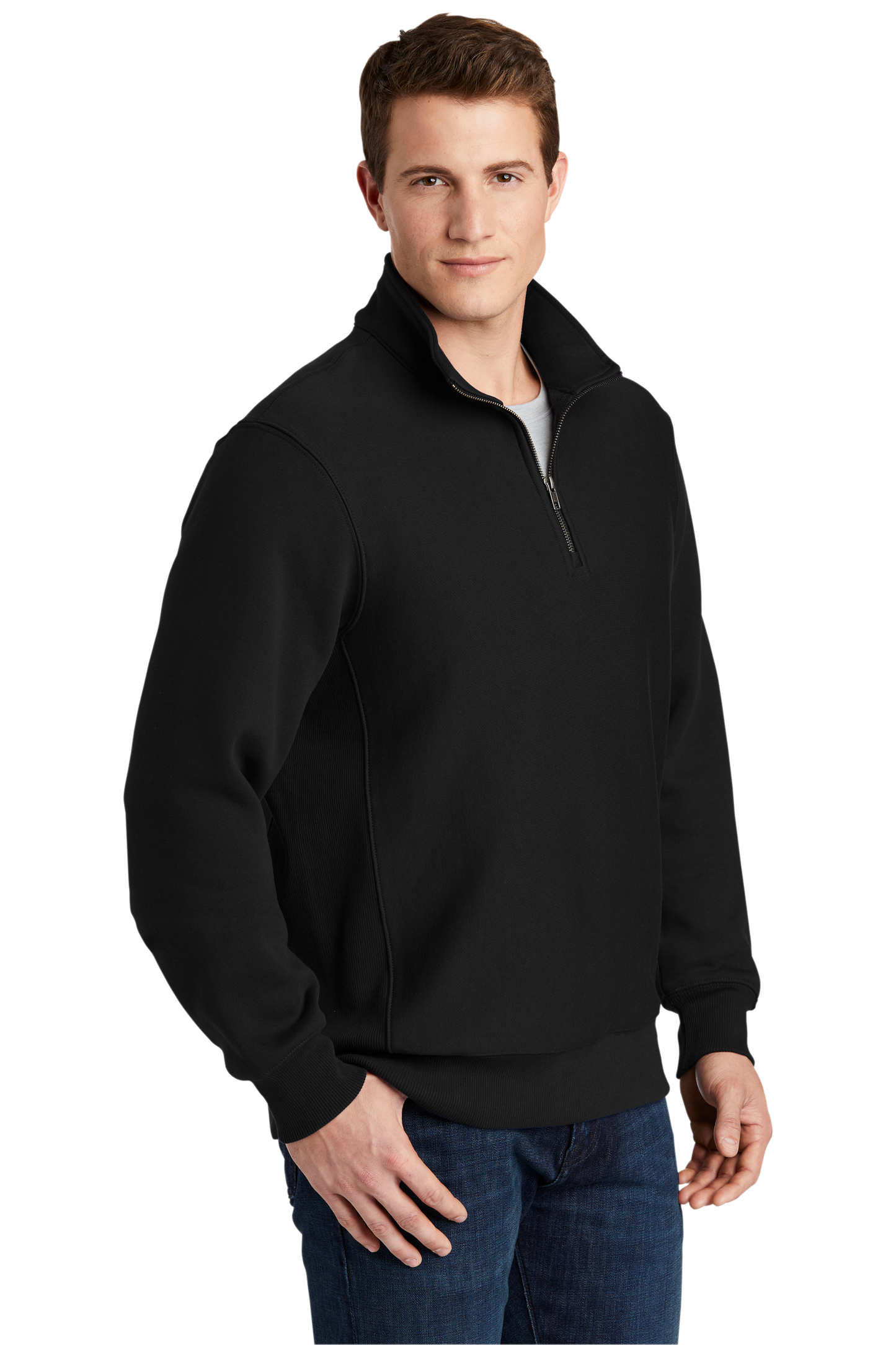 Sport-Tek® Super Heavyweight 1/4-Zip Pullover Sweatshirt - Black