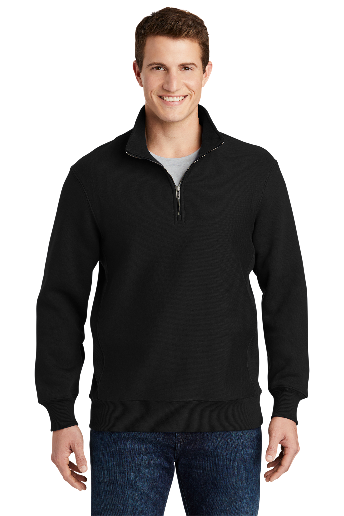 Sport-Tek® Super Heavyweight 1/4-Zip Pullover Sweatshirt - Black