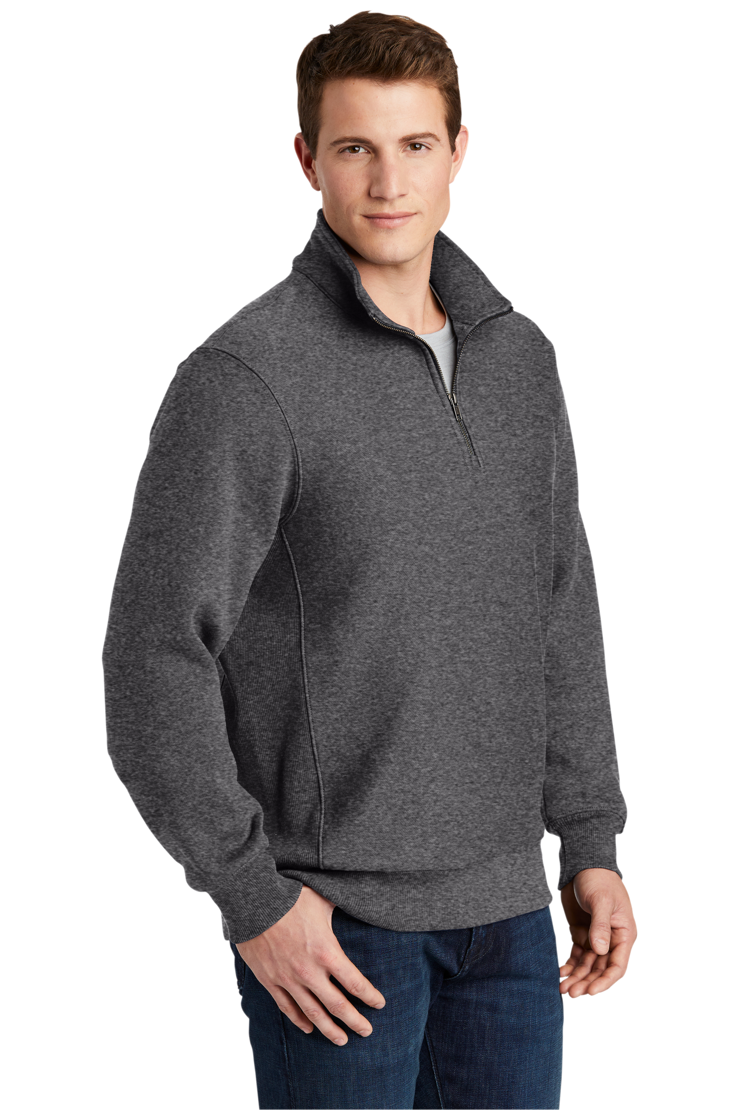 Sport-Tek® Super Heavyweight 1/4-Zip Pullover Sweatshirt - Graphite Heather
