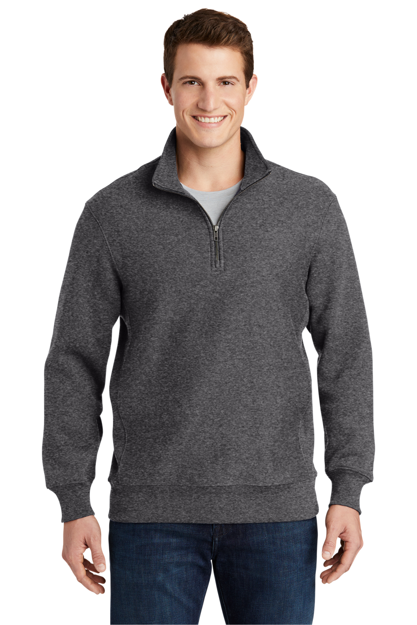 Sport-Tek® Super Heavyweight 1/4-Zip Pullover Sweatshirt - Graphite Heather