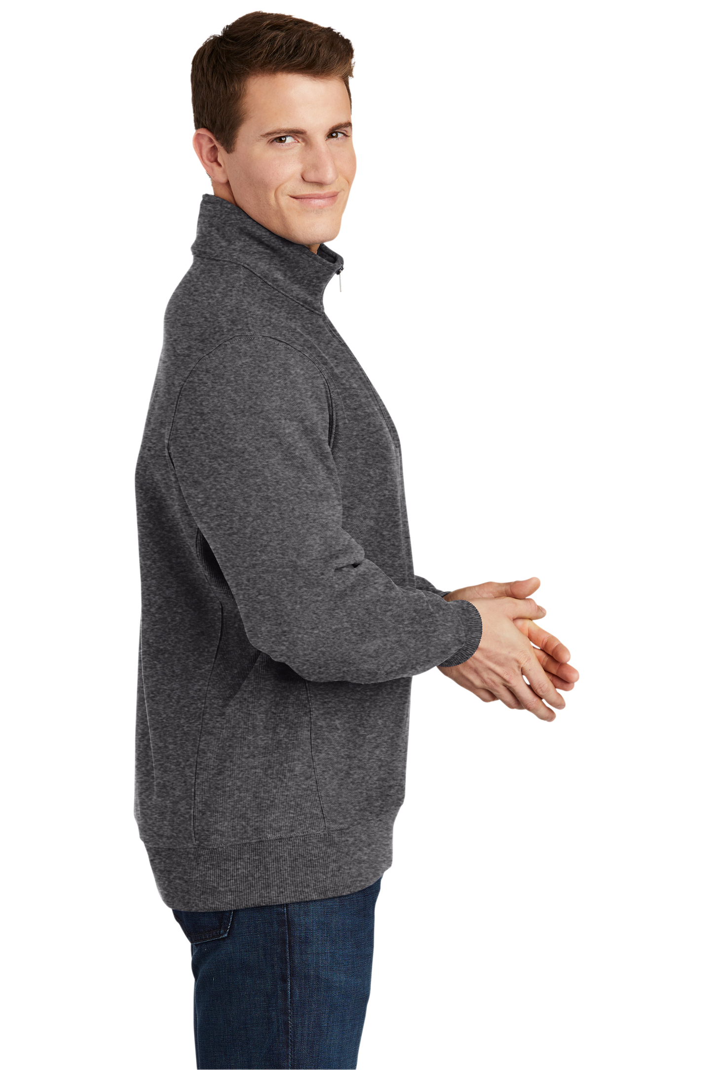 Sport-Tek® Super Heavyweight 1/4-Zip Pullover Sweatshirt - Graphite Heather