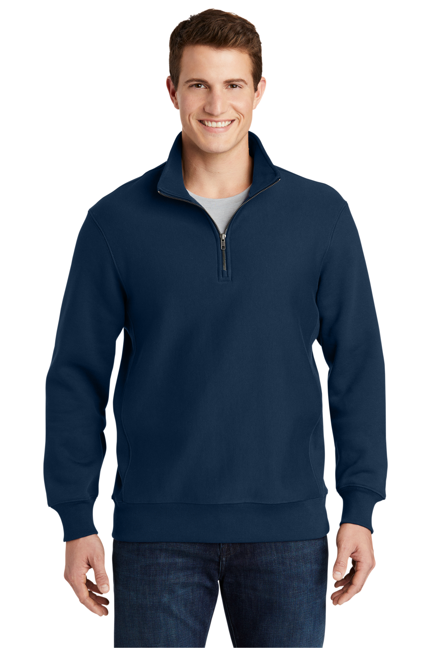Sport-Tek® Super Heavyweight 1/4-Zip Pullover Sweatshirt - True Navy