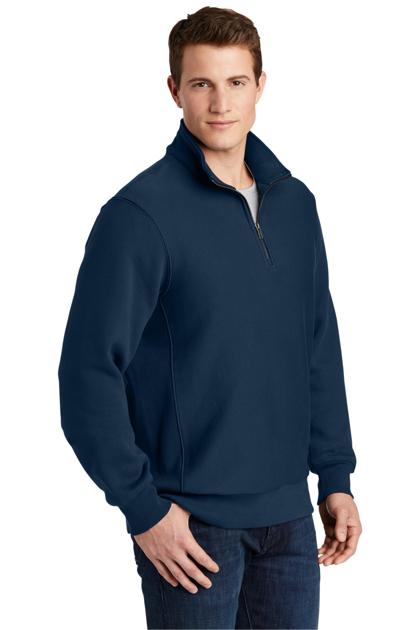 Sport-Tek® Super Heavyweight 1/4-Zip Pullover Sweatshirt - True Navy