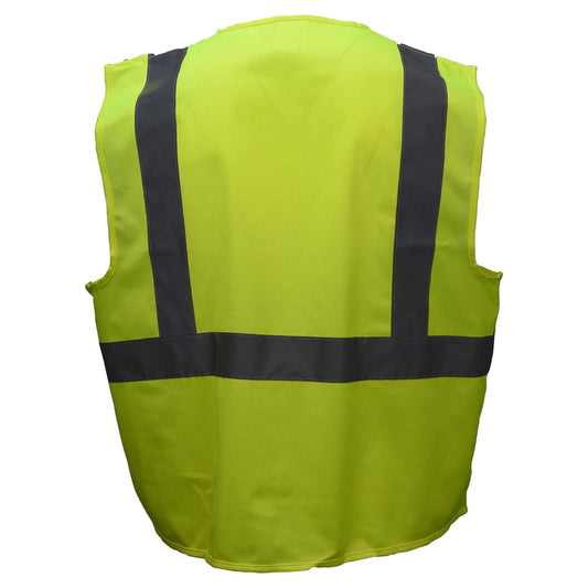 Radians SV2ZOS Type R Class 2 Economy Solid Safety Vest with Zipper - Yellow/Lime