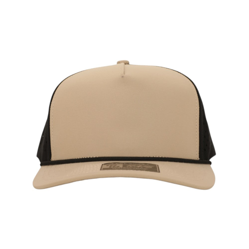 1010 Hats Five-panel Rope Dry-Fit Performance Hat - Khaki/Black/Black