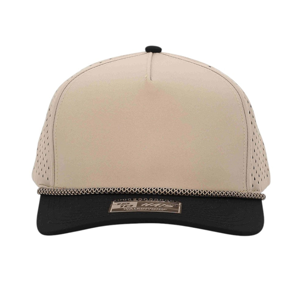 1010 Hats Five-panel Rope Dry-Fit Performance Hat - Khaki/Black/Khaki-Black