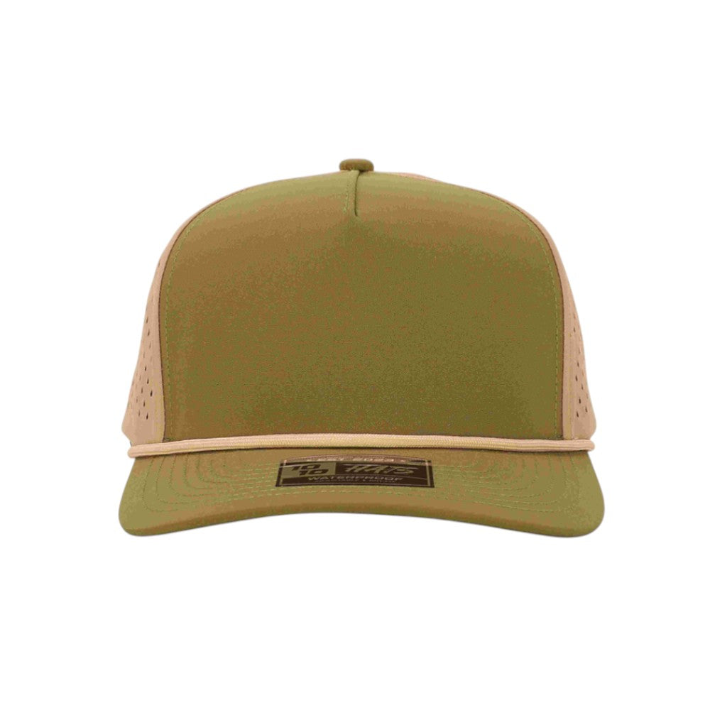 1010 Hats Five-panel Rope Dry-Fit Performance Hat - Olive Green/Tan/Tan