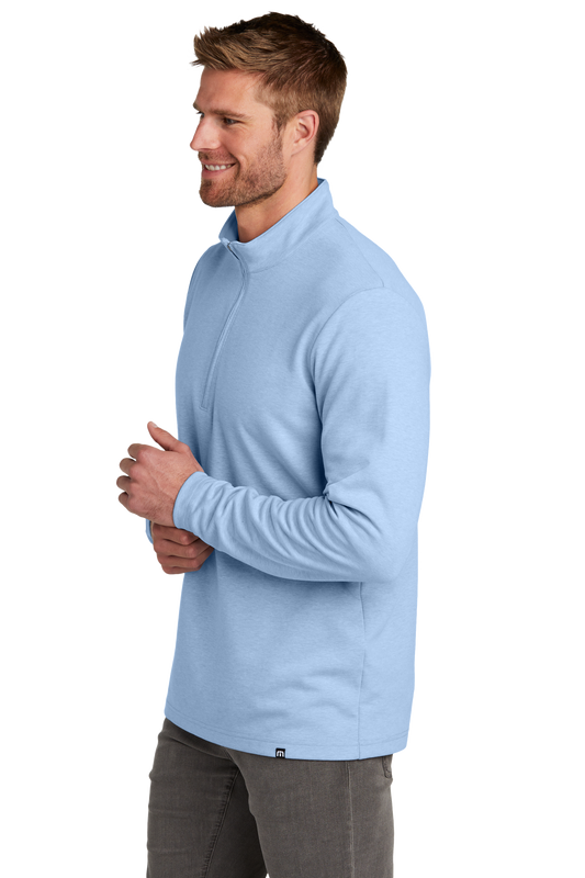 TravisMathew Coveside 1/4-Zip - Light Blue Heather