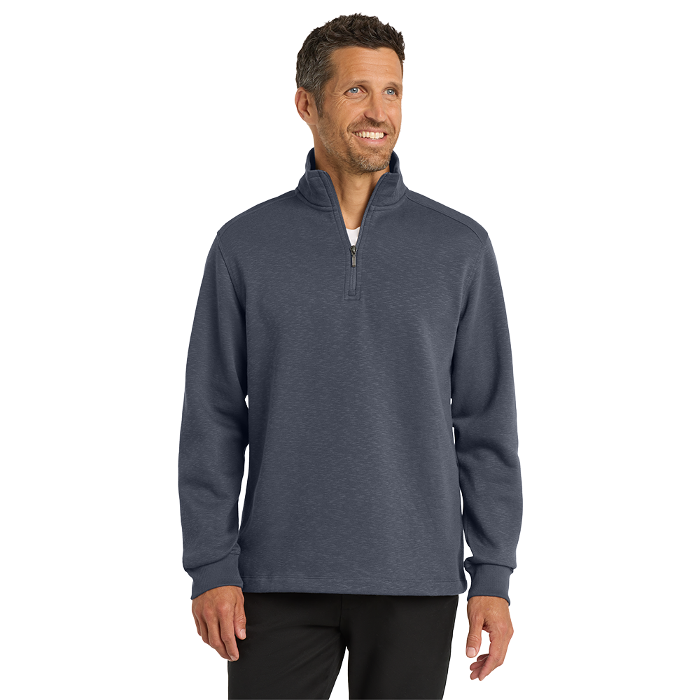 Port Authority® Slub Fleece 14-Zip Pullover - Slate Grey