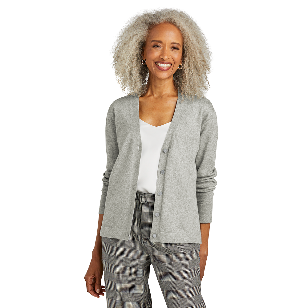 Brooks Brothers® Women’s Cotton Stretch Cardigan Sweater - Light Shadow Grey Heather