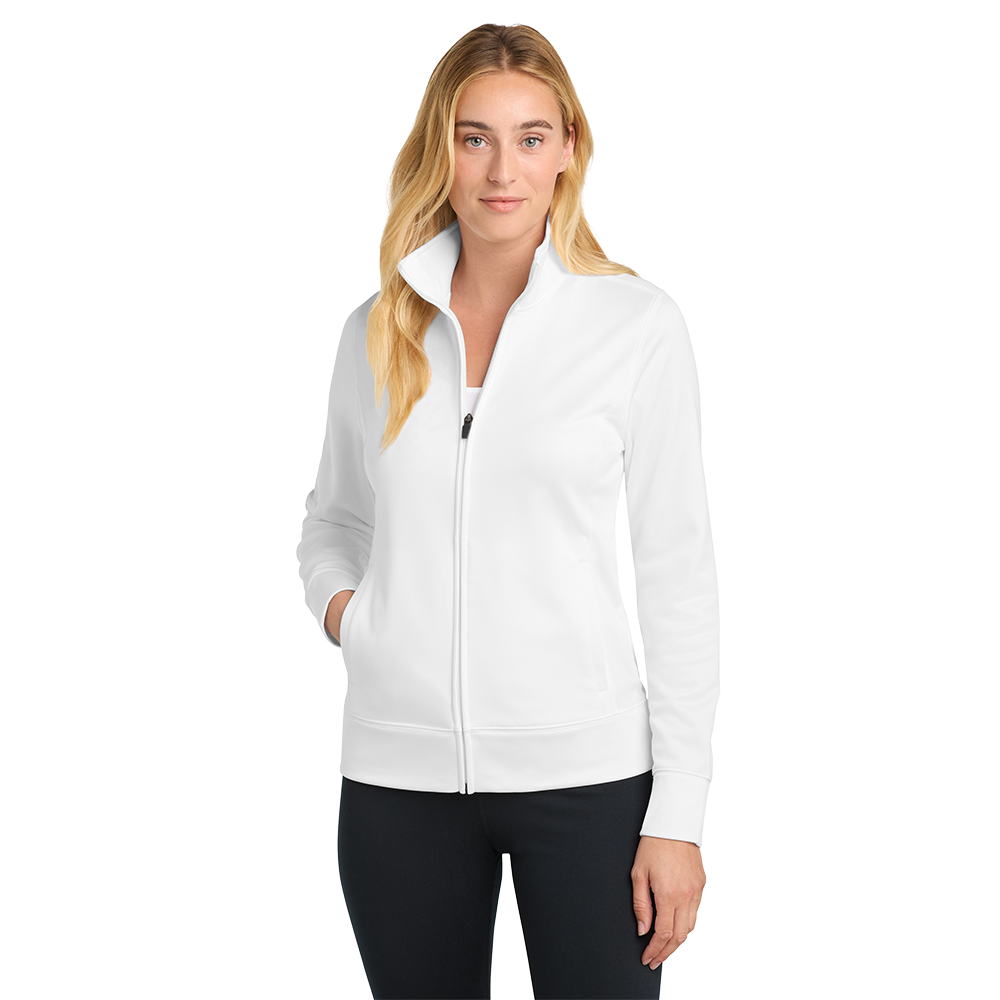 Sport-Tek® Women's Sport-Wick® Fleece Full-Zip Jacket - White