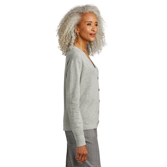Brooks Brothers® Women’s Cotton Stretch Cardigan Sweater - Light Shadow Grey Heather