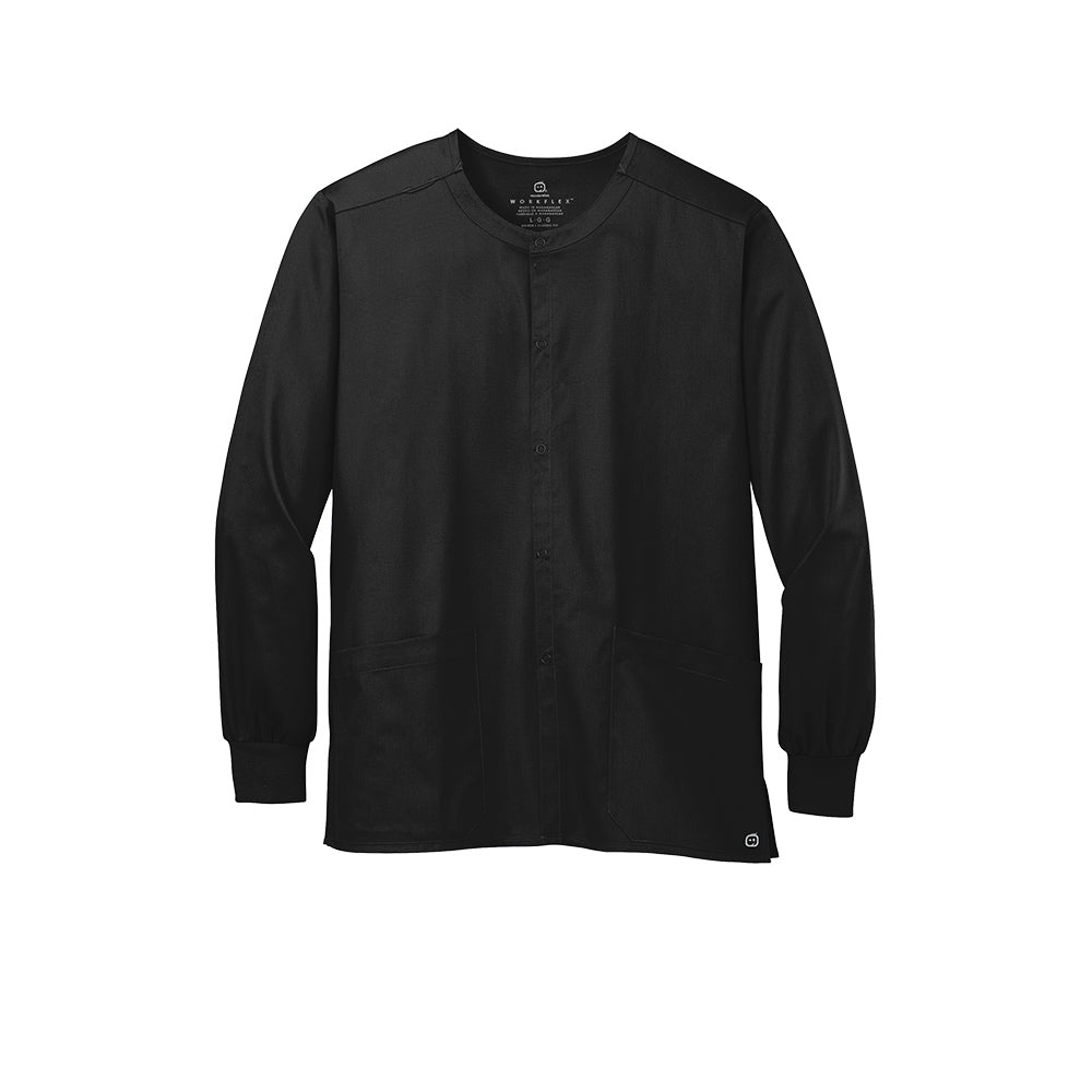 Wink™ Unisex WorkFlex™ Snap-Front Scrub Jacket - Black