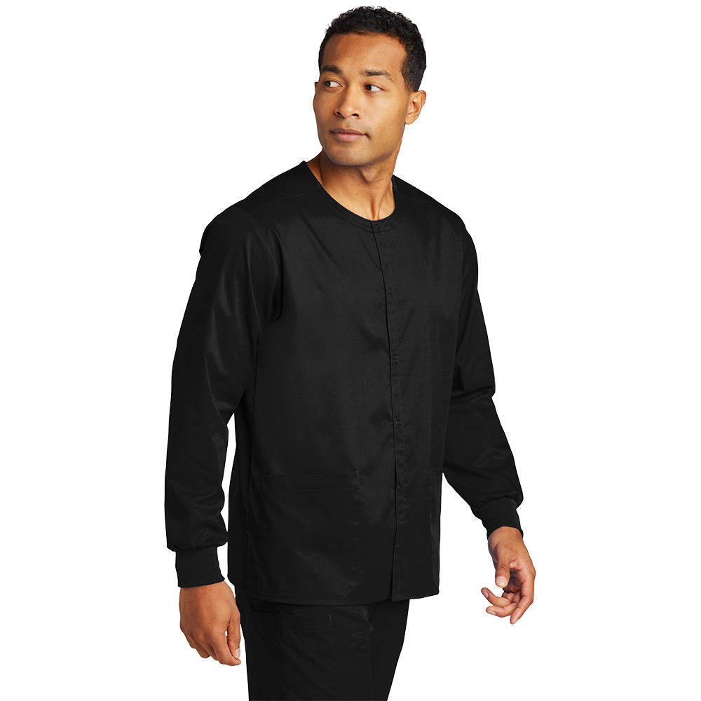 Wink™ Unisex WorkFlex™ Snap-Front Scrub Jacket - Black