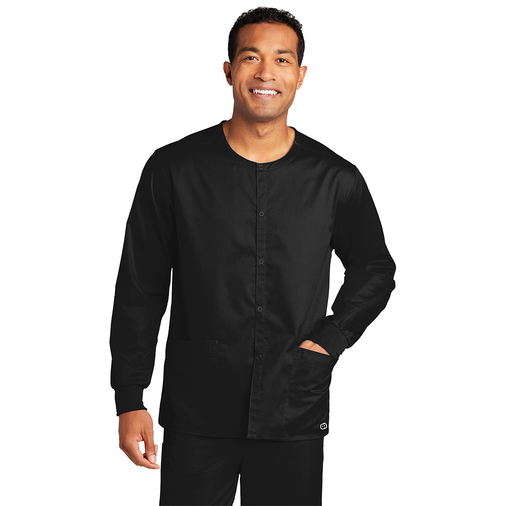 Wink™ Unisex WorkFlex™ Snap-Front Scrub Jacket - Black