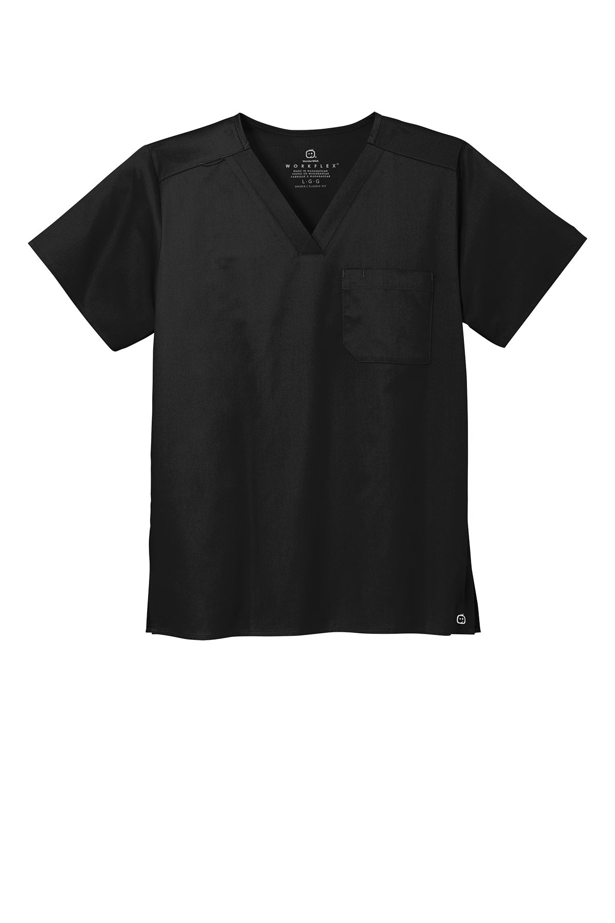 WonderWink® Men’s WorkFlex™ Mock Wrap Top - Black