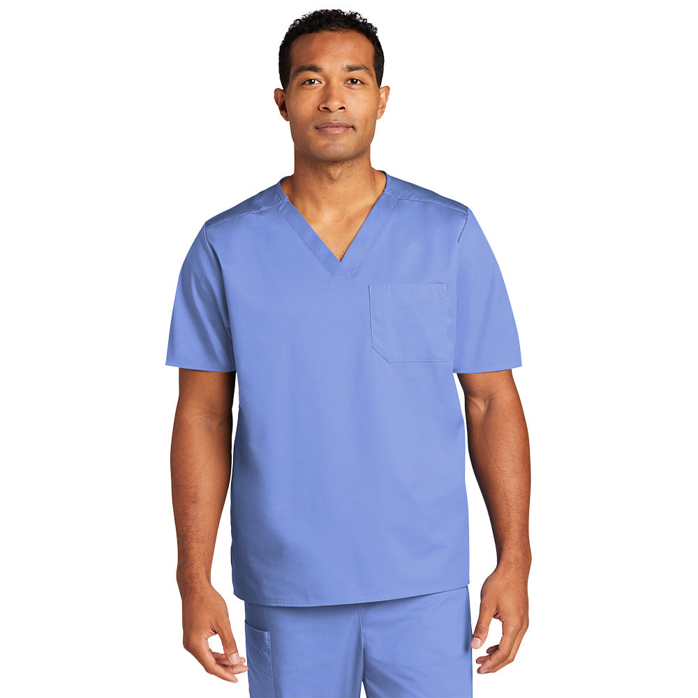 WonderWink® Men’s WorkFlex™ Mock Wrap Top - Ceil Blue