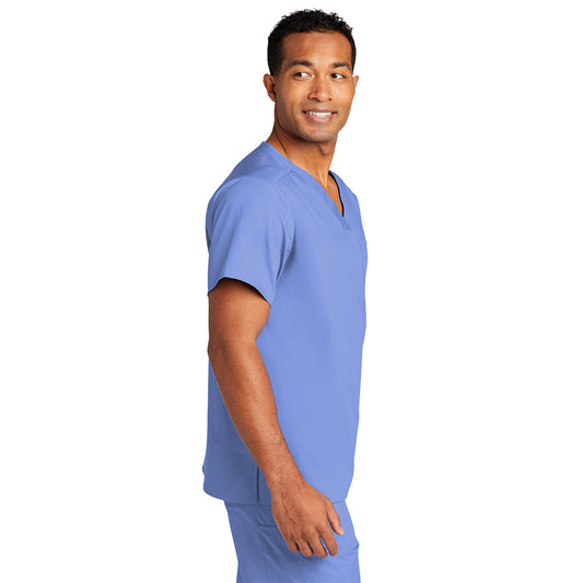 WonderWink® Men’s WorkFlex™ Mock Wrap Top - Ceil Blue