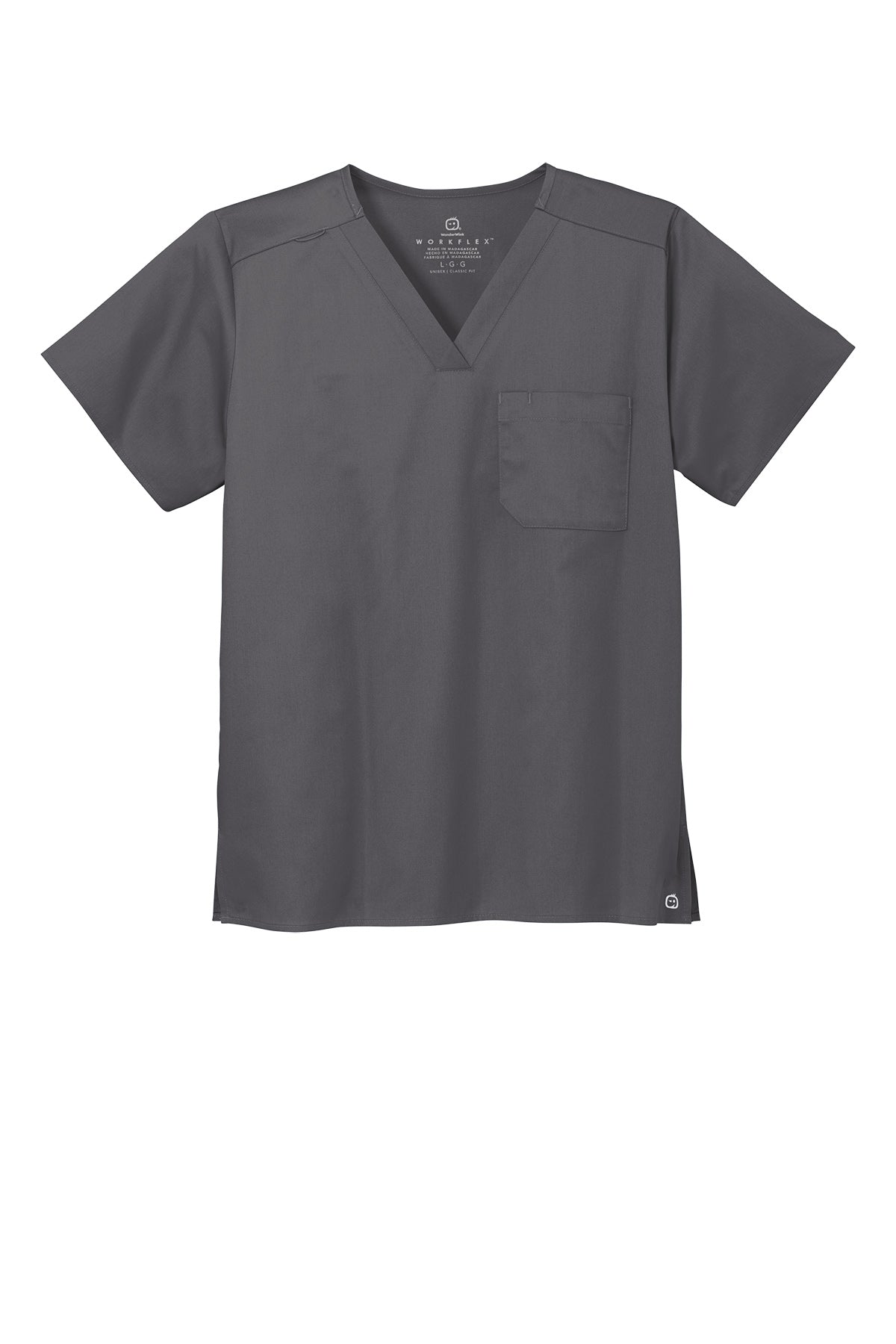 WonderWink® Men’s WorkFlex™ Mock Wrap Top - Pewter