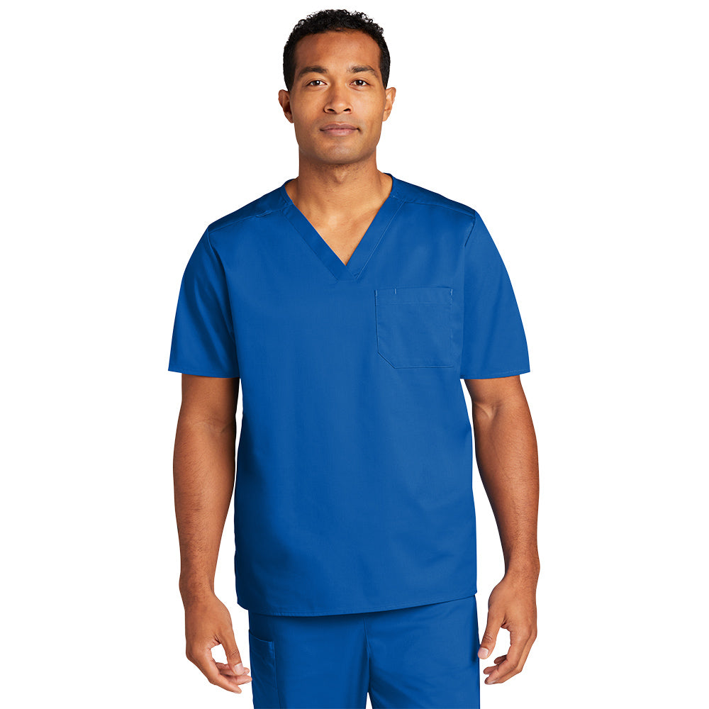 WonderWink® Men’s WorkFlex™ Mock Wrap Top - Royal