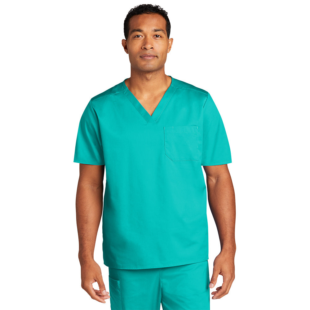 WonderWink® Men’s WorkFlex™ Mock Wrap Top - Teal