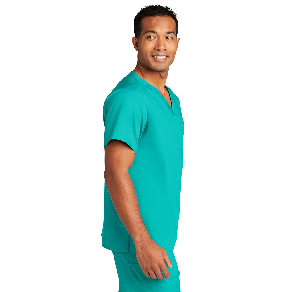 WonderWink® Men’s WorkFlex™ Mock Wrap Top - Teal