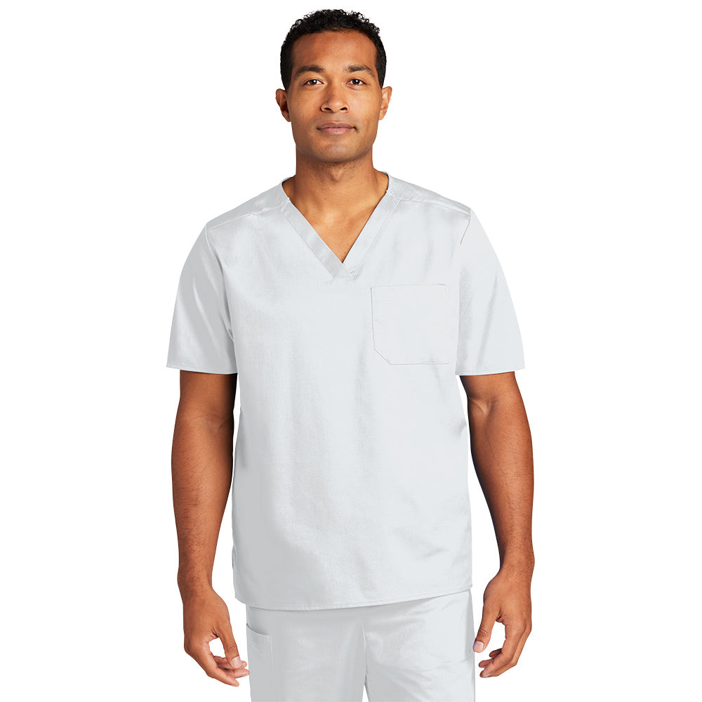 WonderWink® Men’s WorkFlex™ Mock Wrap Top - White