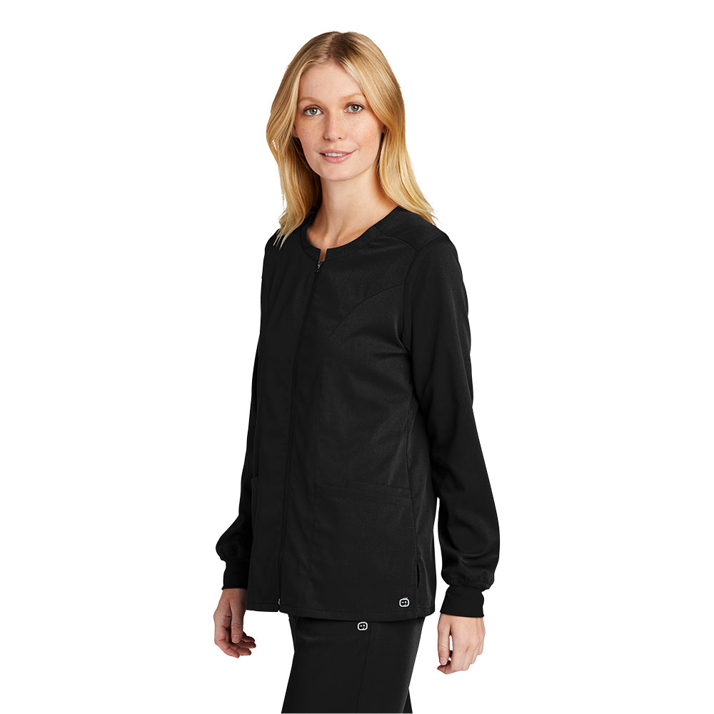 Wink™ Women’s Premiere Flex™ Full-Zip Scrub Jacket - Black