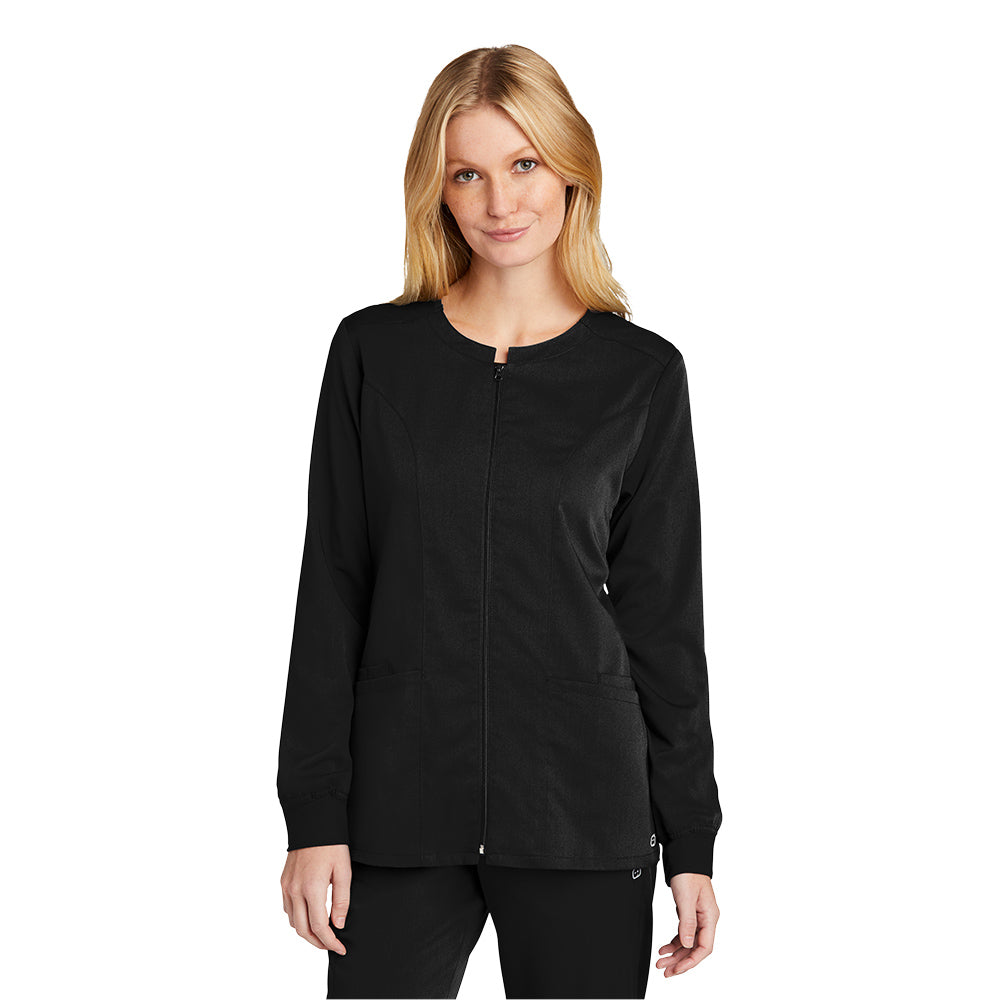 Wink™ Women’s Premiere Flex™ Full-Zip Scrub Jacket - Black