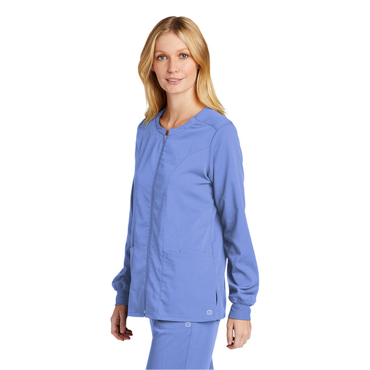 Wink™ Women’s Premiere Flex™ Full-Zip Scrub Jacket - Ceil Blue