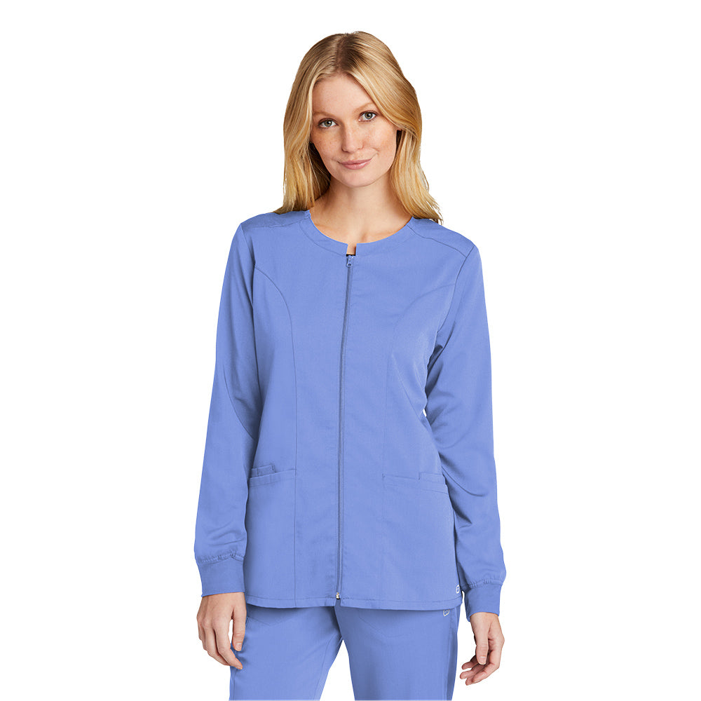 Wink™ Women’s Premiere Flex™ Full-Zip Scrub Jacket - Ceil Blue