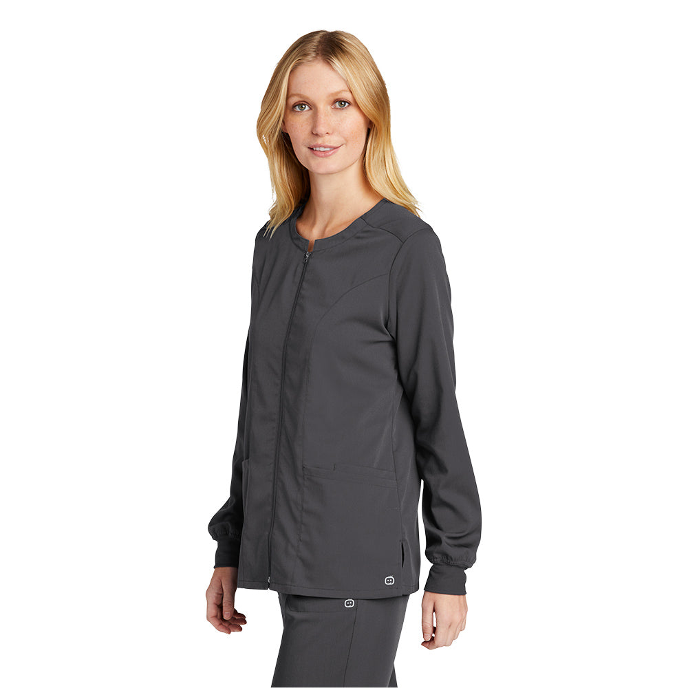 Wink™ Women’s Premiere Flex™ Full-Zip Scrub Jacket - Pewter