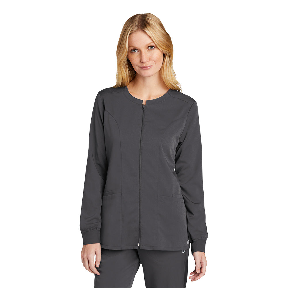 Wink™ Women’s Premiere Flex™ Full-Zip Scrub Jacket - Pewter