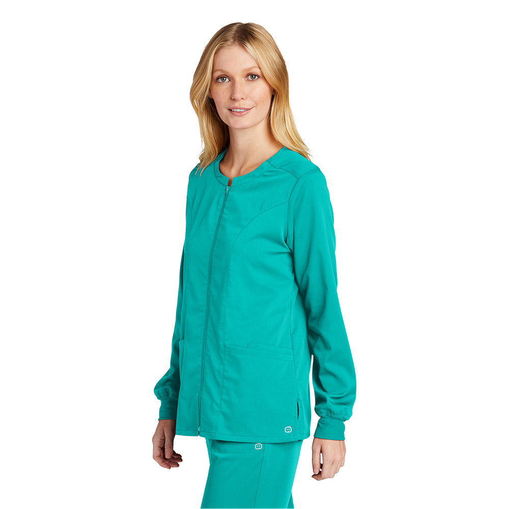 Wink™ Women’s Premiere Flex™ Full-Zip Scrub Jacket - Teal Blue