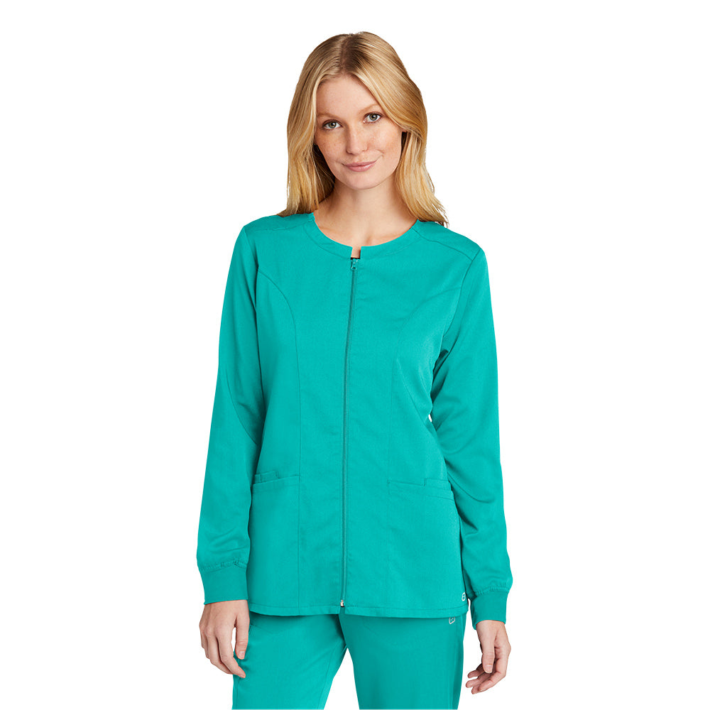 Wink™ Women’s Premiere Flex™ Full-Zip Scrub Jacket - Teal Blue