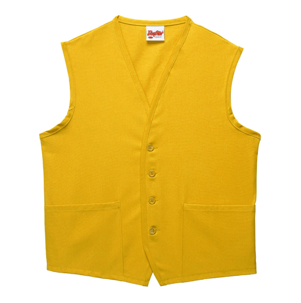 Two Pocket Unisex Vest - Yellow