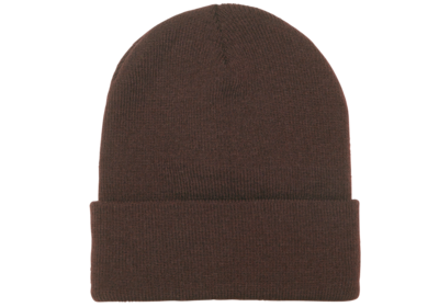 Classic Cuffed Knit Beanie - Brown
