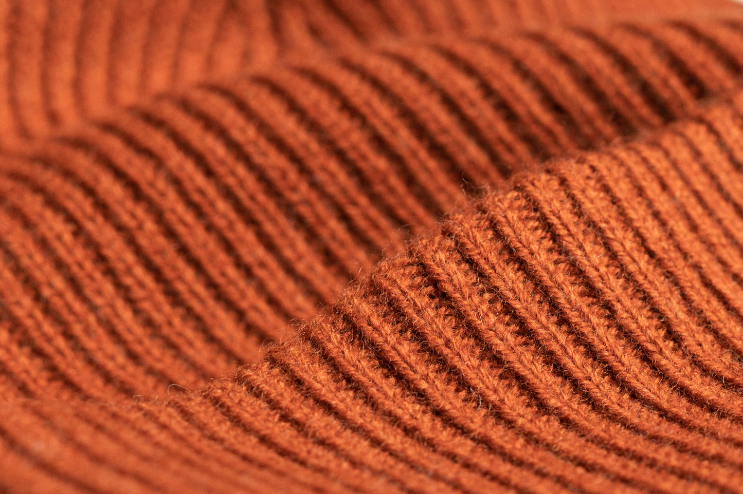 Cashmere Wool Beanie - Rust