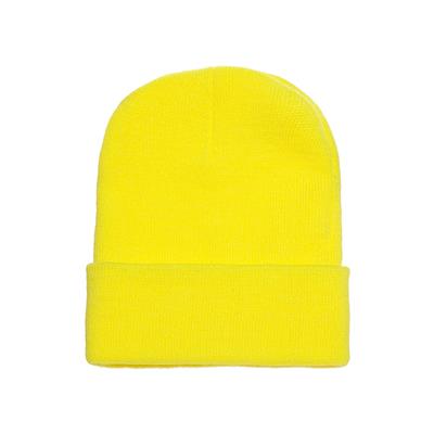 Classic Cuffed Knit Beanie - Safety Yellow