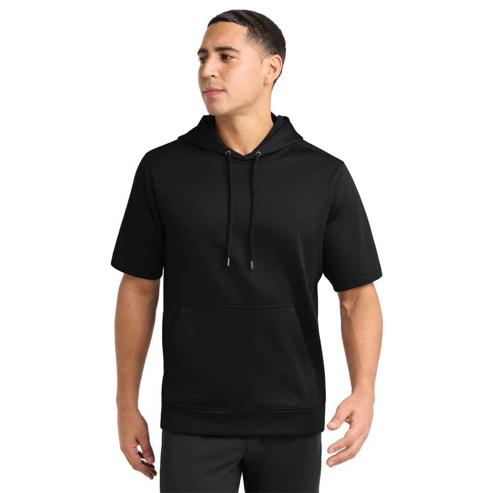 Sport-Tek® Sport-Wick® Fleece Short Sleeve Hooded Pullover - Black