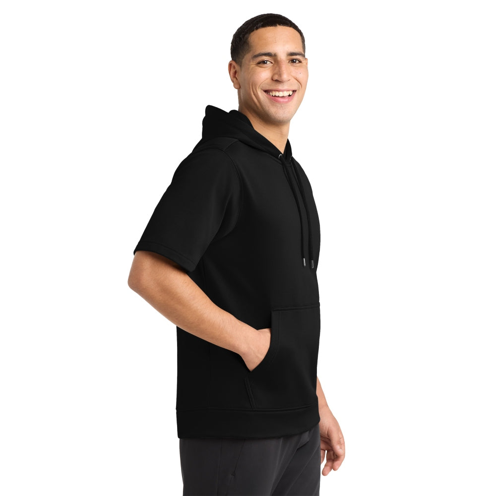 Sport-Tek® Sport-Wick® Fleece Short Sleeve Hooded Pullover - Black